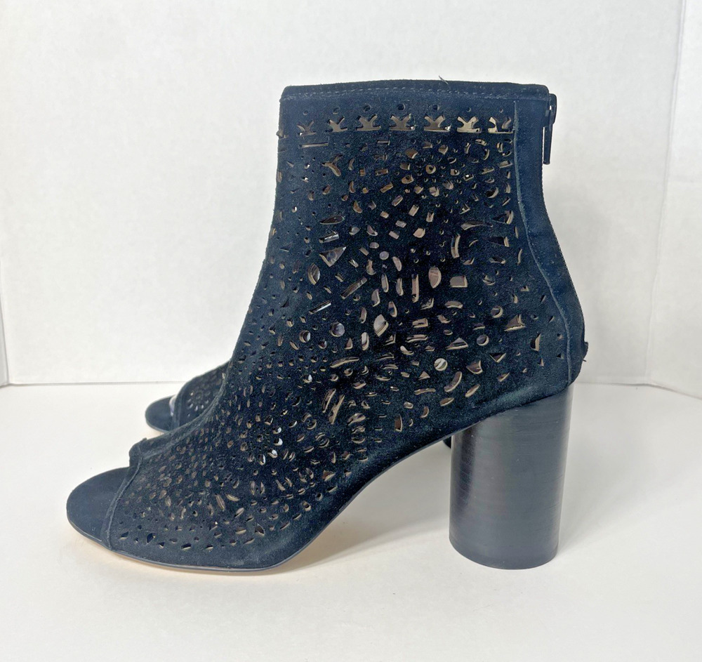 Gianni Bini Open-Toe Black Chunky Block Heels Size 8